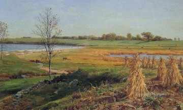 John Frederick Kensett Painting - Connecticut Shoreline in Autumn Luminism scenery John Frederick Kensett